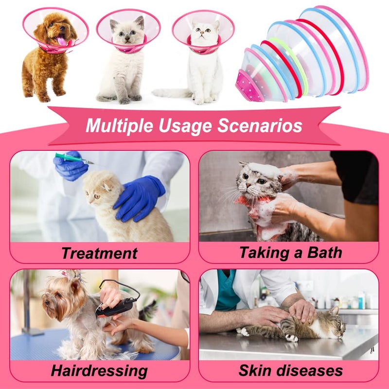 Vivifying Pet Cone for Cats and Small Dogs, 3 Size of Adjustable 5.7-8in Lightweight Recovery Elizabethan Collar for Cats, Puppies and Mini Dogs (Pink) - Image 5